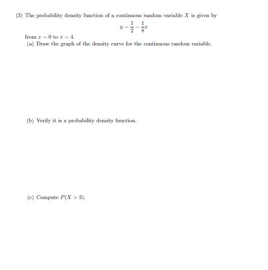 Solved (3) The probability density function of a continuous | Chegg.com