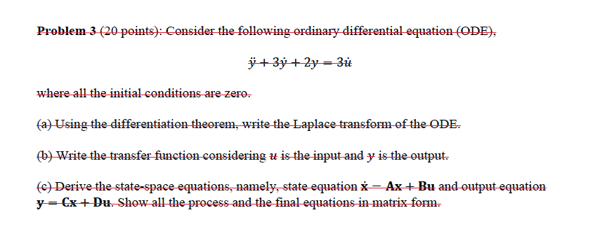 Solved Problem 3 (20 points): Consider the following | Chegg.com