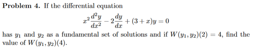 Solved Problem 4. If the differential equation 2 d²y -2 dy - | Chegg.com