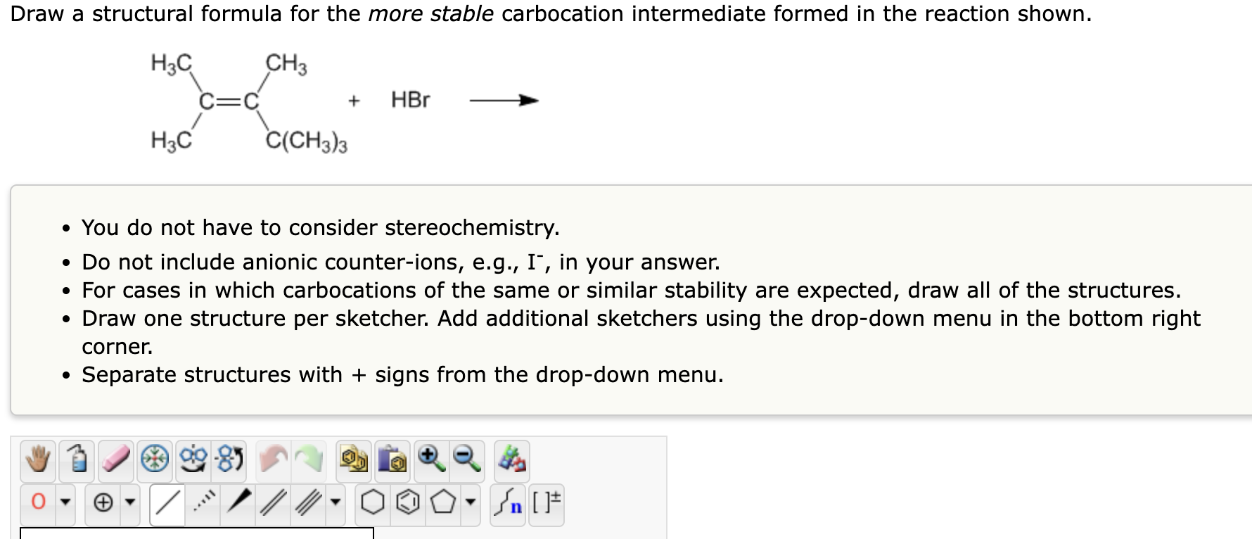 Solved Draw a structural formula for the more stable | Chegg.com