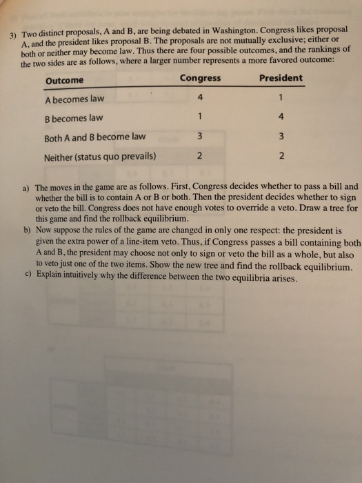 Solved 3) Two Distinct Proposals, A And B, Are Being Debated | Chegg.com