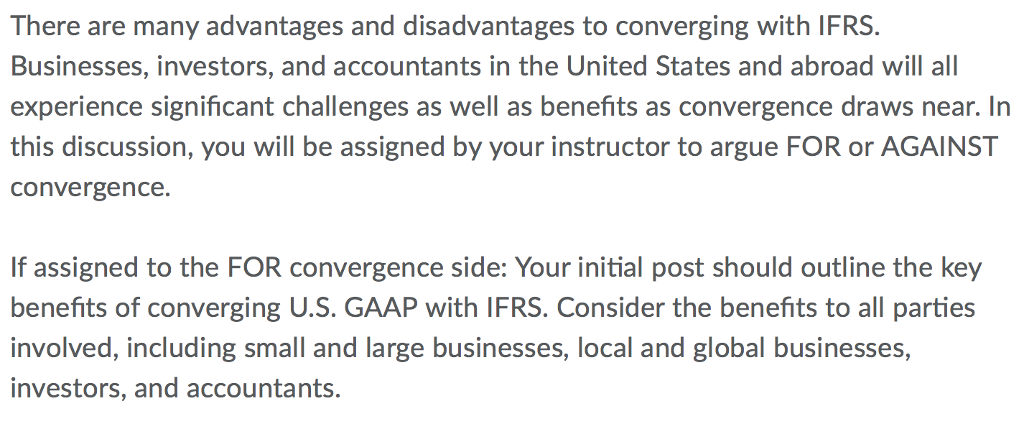 Solved Plese tell me the benefits to converging U.S. GAAP | Chegg.com