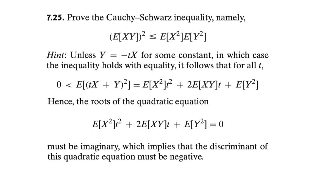 Solved 7.25. Prove the CauchySchwarz inequality, namely,