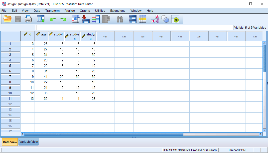view window in spss 25