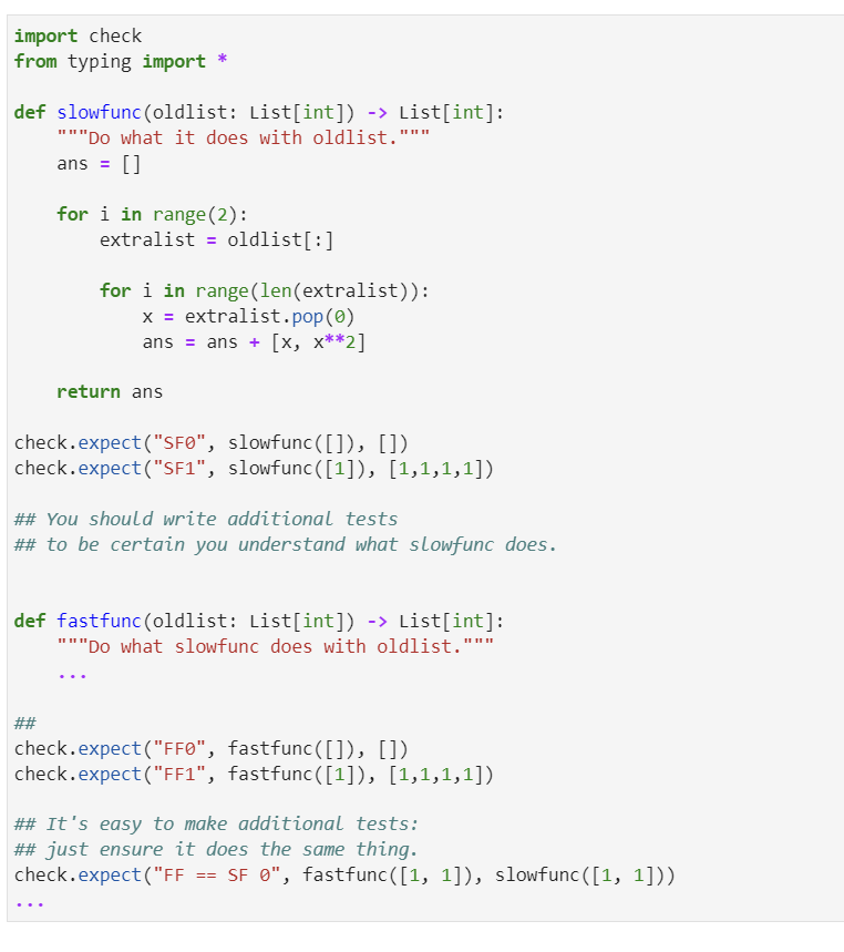 Solved You are provided with the function slowfunc. This | Chegg.com