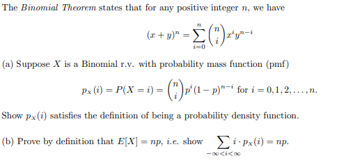 Solved The Binomial Theorem states that for any positive | Chegg.com