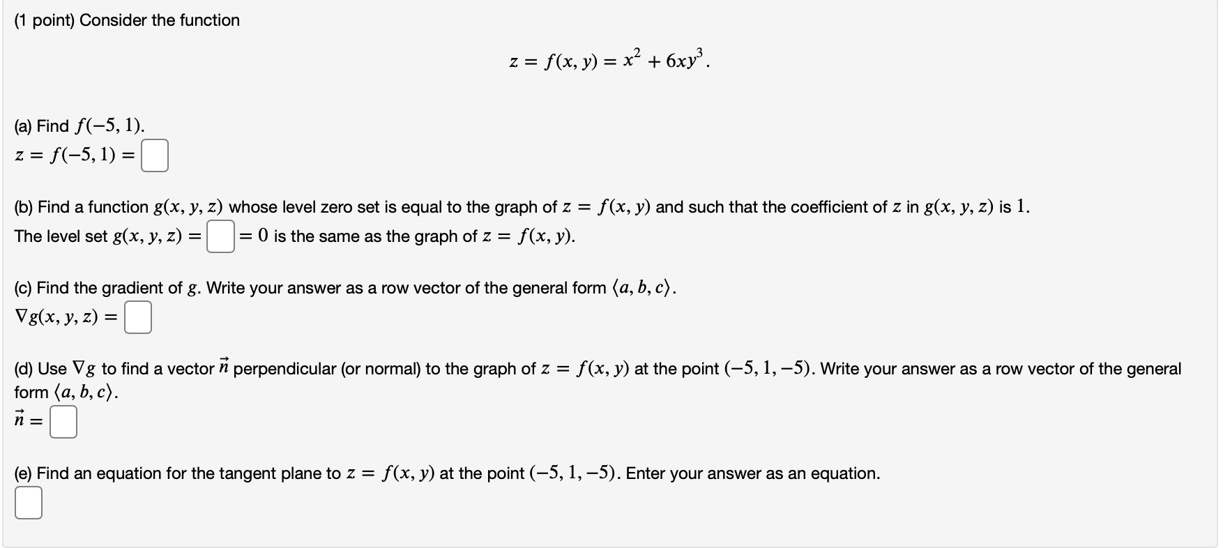 Solved 1 Point Consider The Function Z F X Y X2 Chegg Com