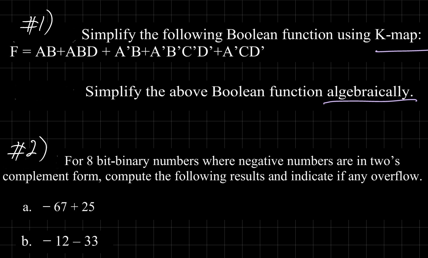 Solved \#1) Simplify The Following Boolean Function Using | Chegg.com