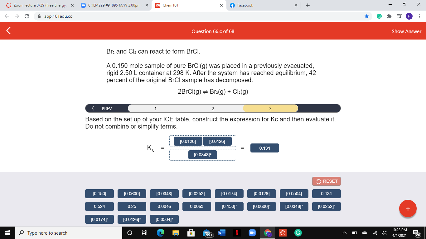 Zoom Lecture 3 29 Free Energy H Chem229 915 M Chegg Com