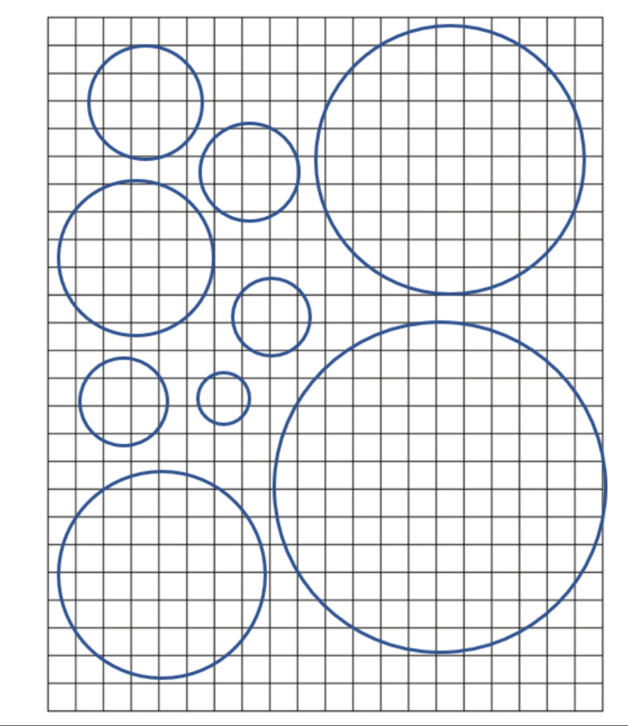 Solved Attached is a bunch of circles drawn on graph paper. | Chegg.com