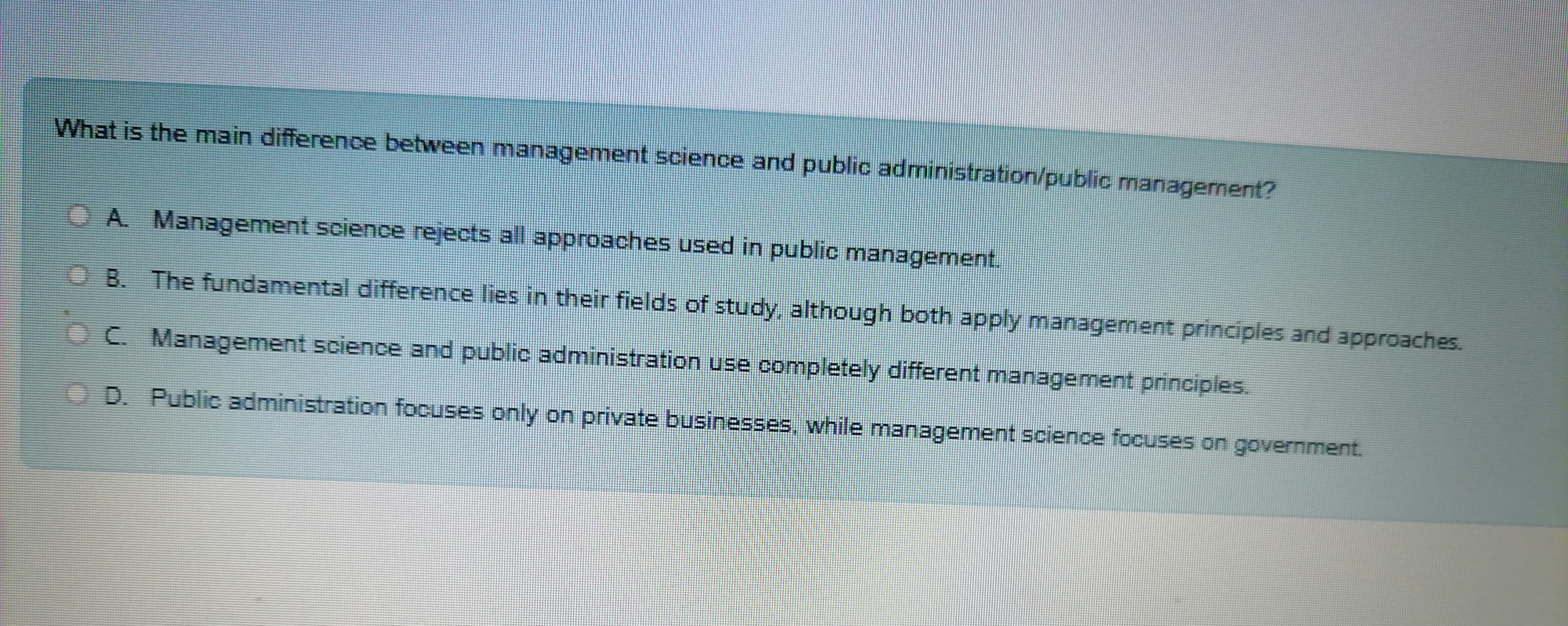 Solved What is the main difference between management | Chegg.com