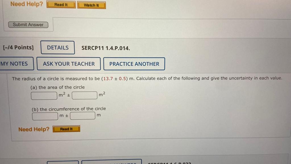 give the circumference of a circle with a radius of 17 m