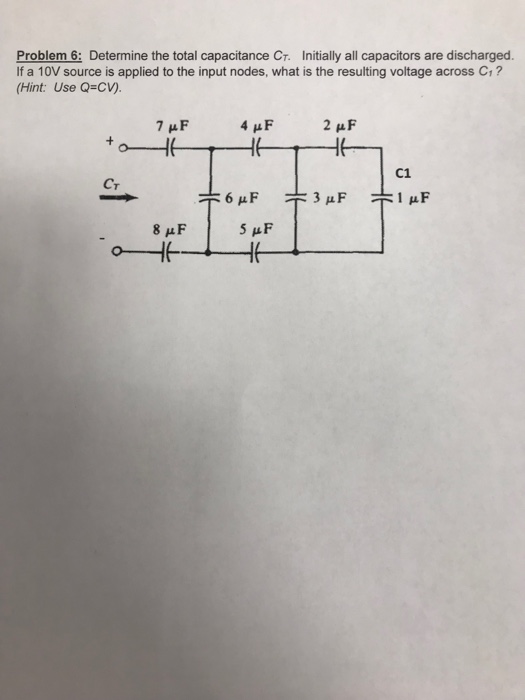 Solved Problem 6: Determine the total capacitance Cr. | Chegg.com