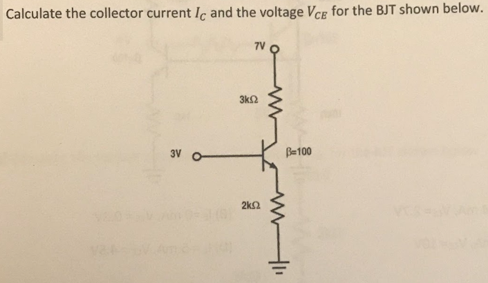 Solved Calculate the collector current Ic and the voltage | Chegg.com