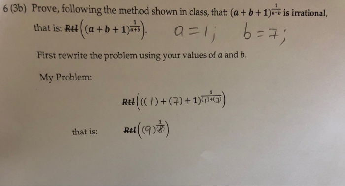 Solved 6 (3b) Prove, Following The Method Shown In Class, | Chegg.com