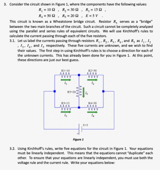 Solved Using Kirchhoff’s Rules, Write Five Equations For The | Chegg.com