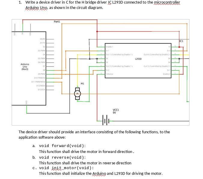 1. Write a device driver in C for the H bridge driver