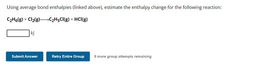 Solved Using Average Bond Enthalpies (linked Above), | Chegg.com