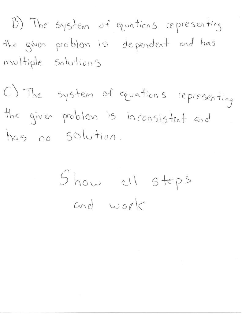 Solved Solve the following problem using two variables and a | Chegg.com