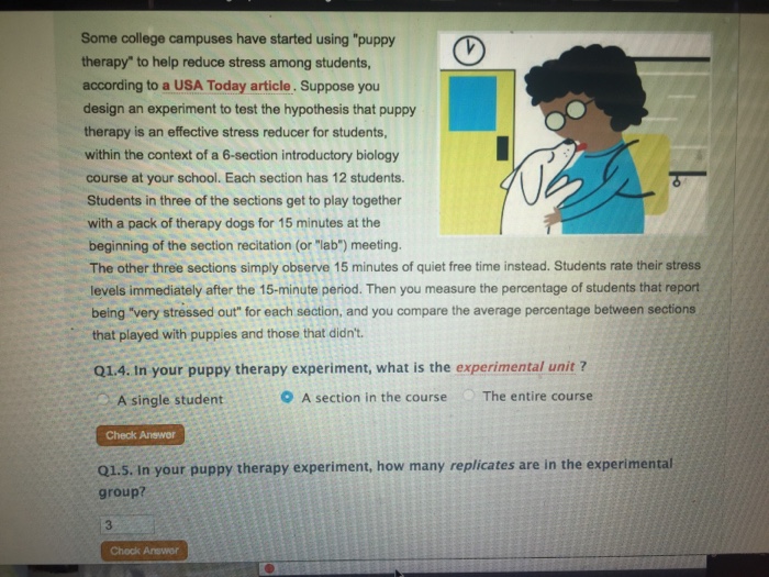 In Your Puppy Therapy Experiment What Is the Experimental Unit ...