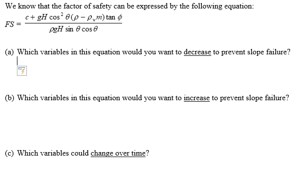 Solved We know that the factor of safety can be expressed by | Chegg.com