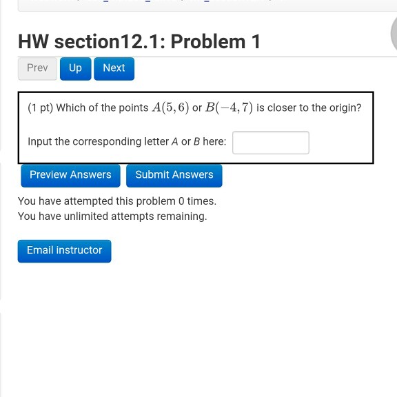 Solved HW section 12.1: Problem 1 Prev Up Next (1 pt) Which | Chegg.com
