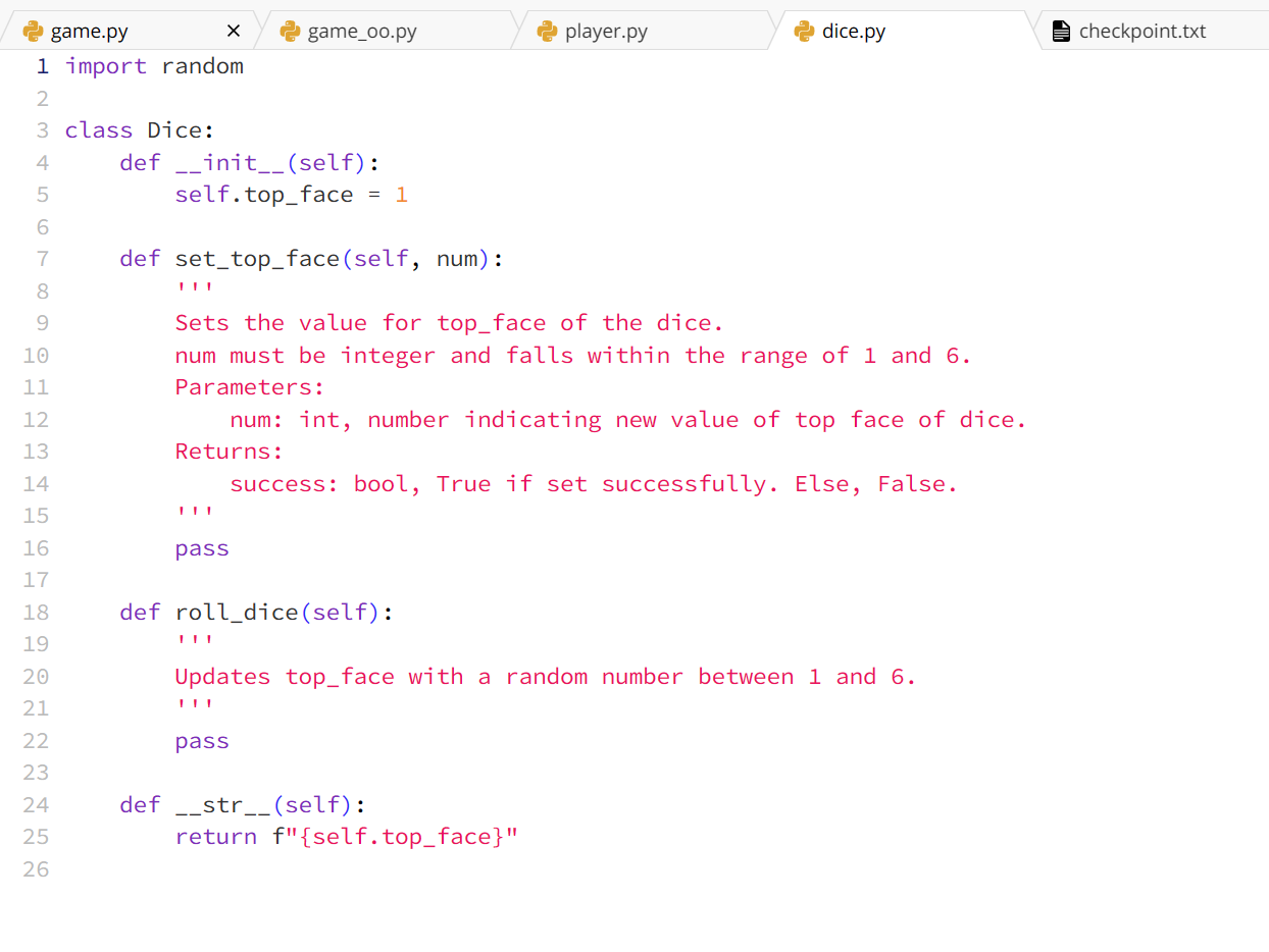 Solved You are given a basic dice game, game.py, that is | Chegg.com