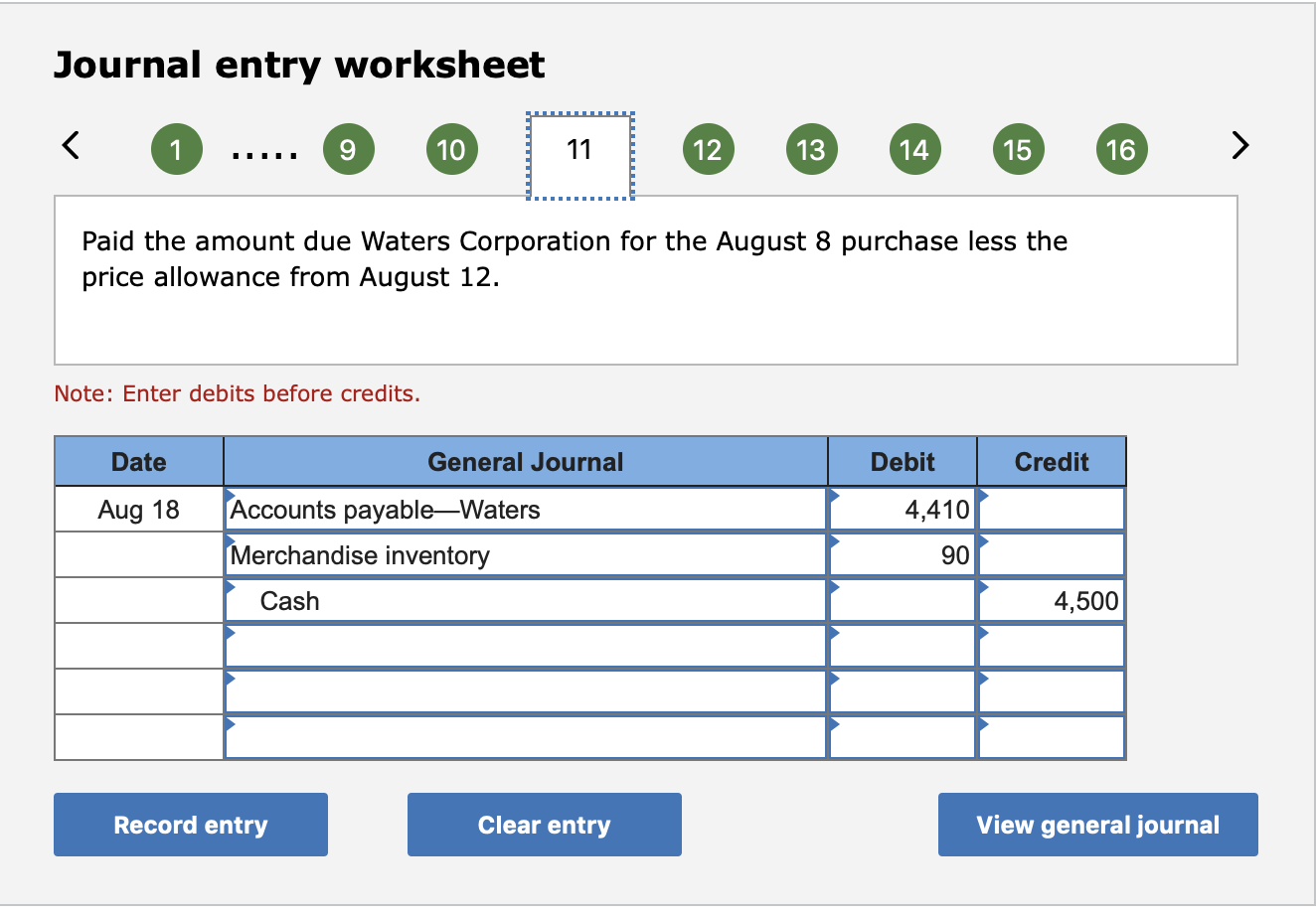 credit memo journal entry