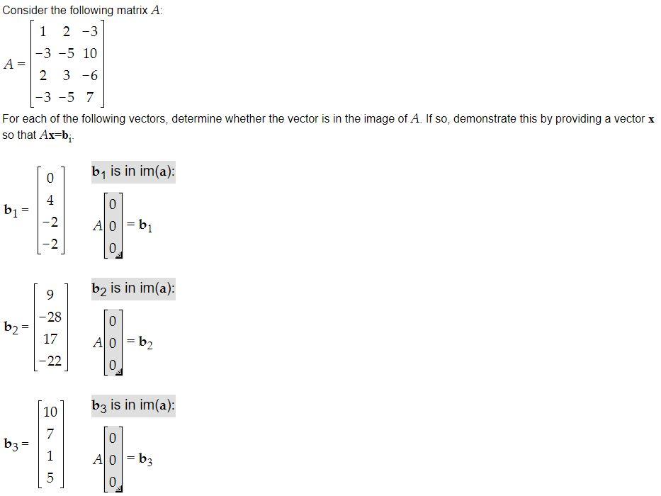 Solved Consider The Following Matrix A 1 2 3 3 5 10 A 2 1937