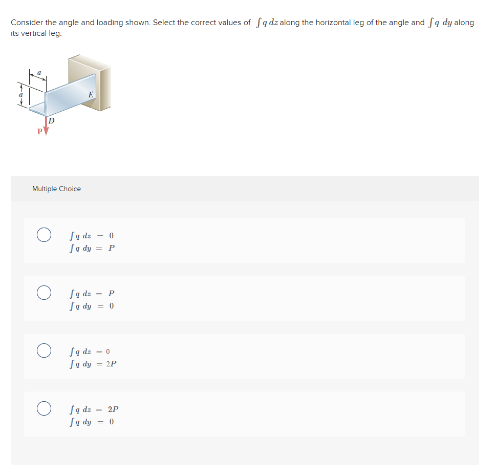 Solved Consider the angle and loading shown. Select the | Chegg.com