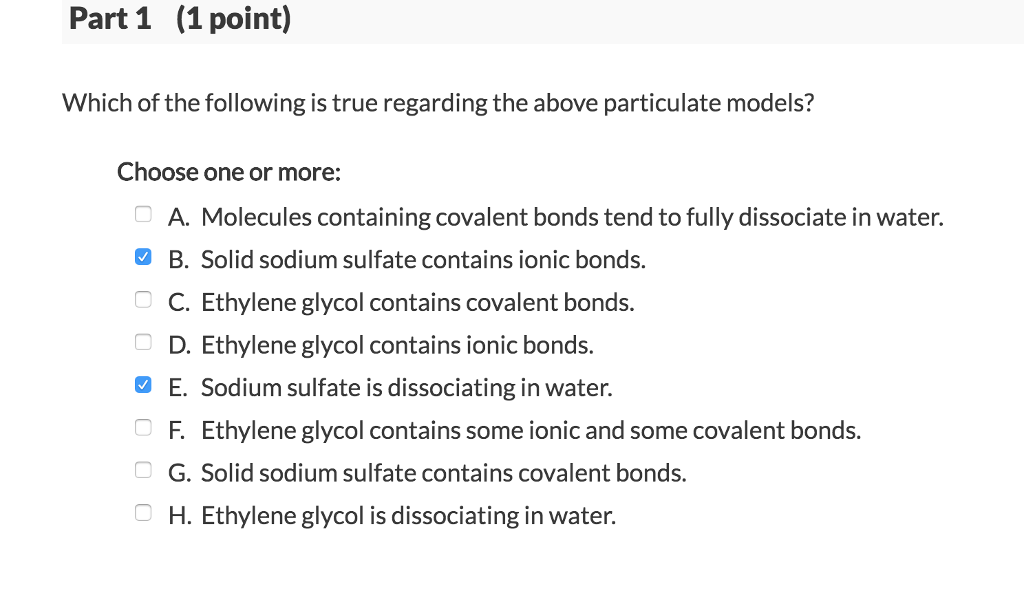 Solved Consider The Particulate Model Below To Answer The 