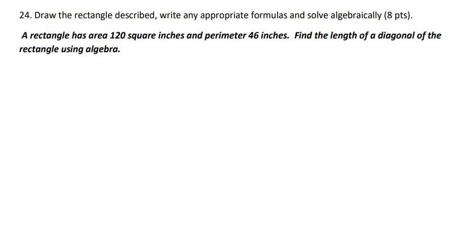 find a formula for the described function.a rectangle... Solved 24. Draw the rectangle described, write any | Chegg.com