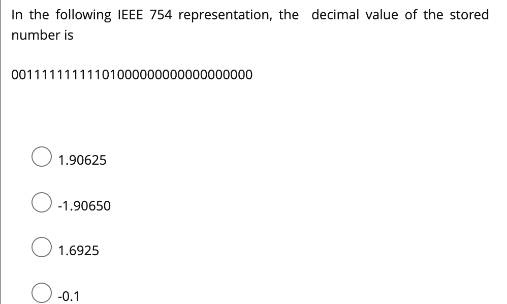 Solved A scientific notation for binary number 1011.101 can