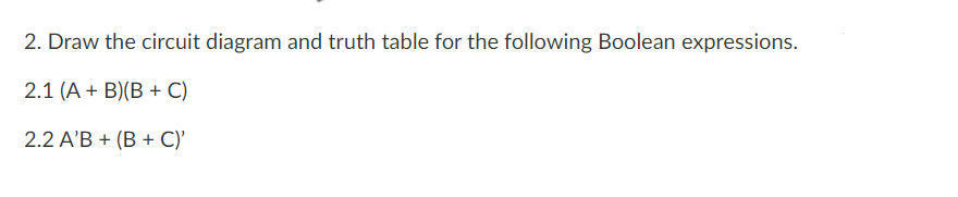 Solved 2. Draw the circuit diagram and truth table for the | Chegg.com