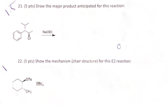 Solved 21. (5 pts) Draw the major product anticipated for | Chegg.com