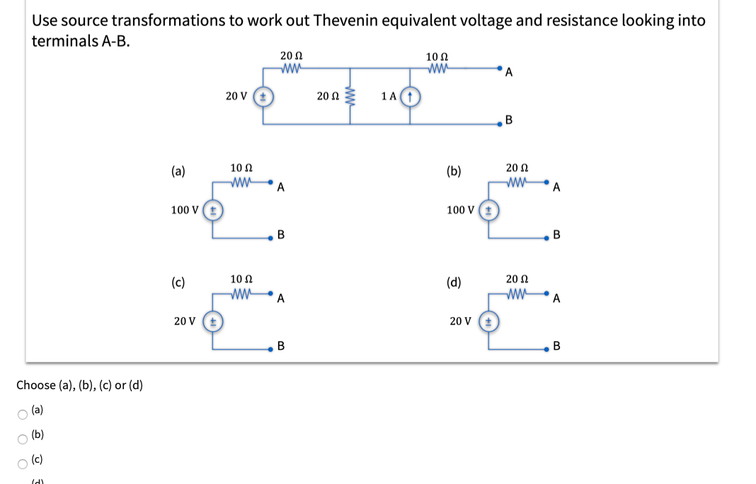 Solved Use source transformations to work out Thevenin | Chegg.com