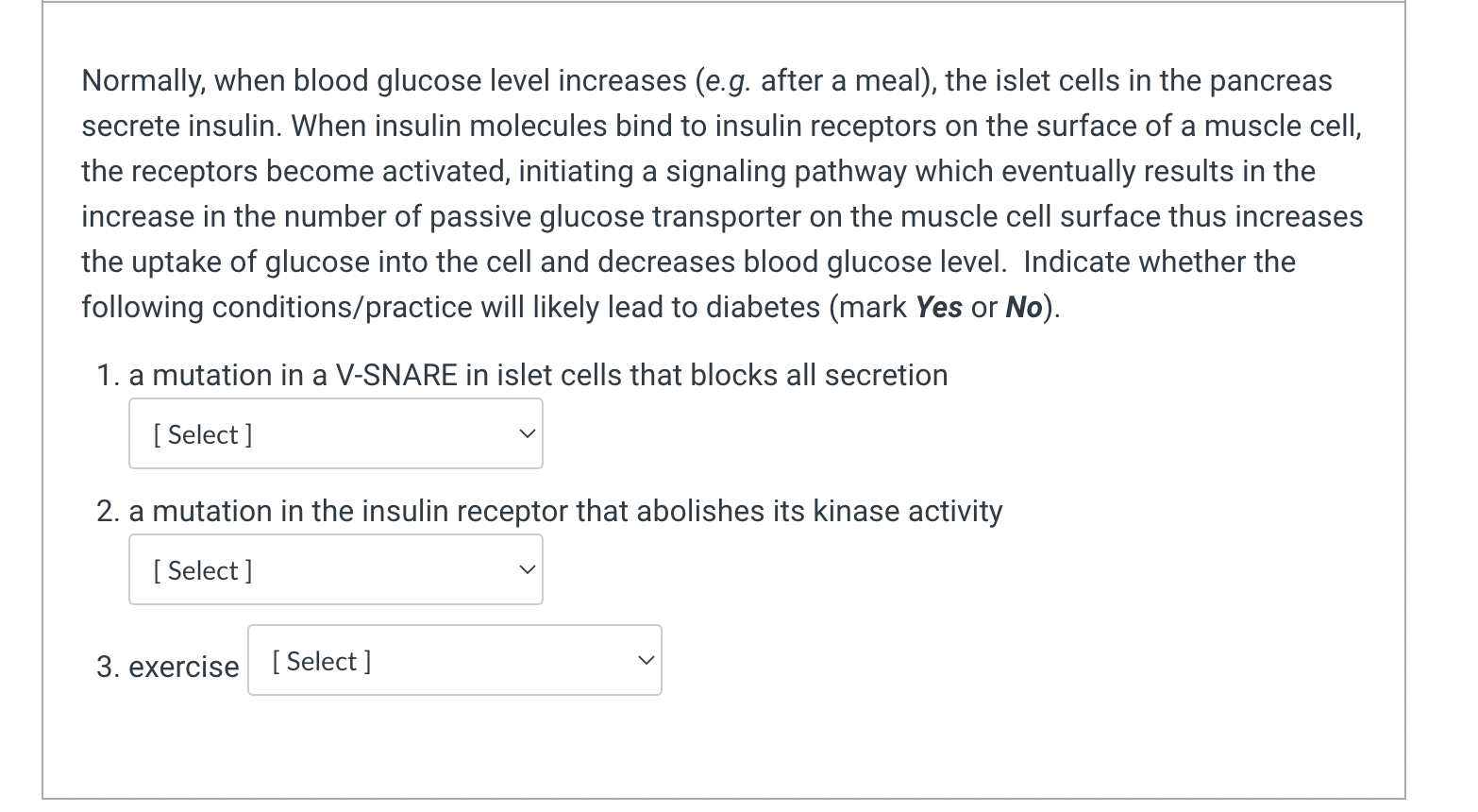 Solved Normally, when blood glucose level increases (e.g.