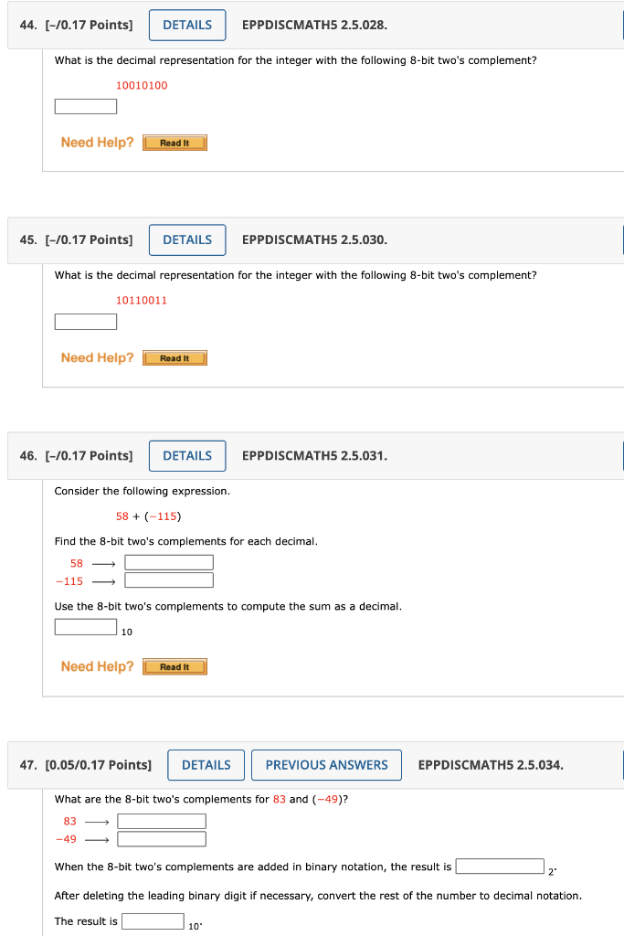 Solved 44. [-/0.17 Points] DETAILS EPPDISCMATH5 2.5.028. | Chegg.com