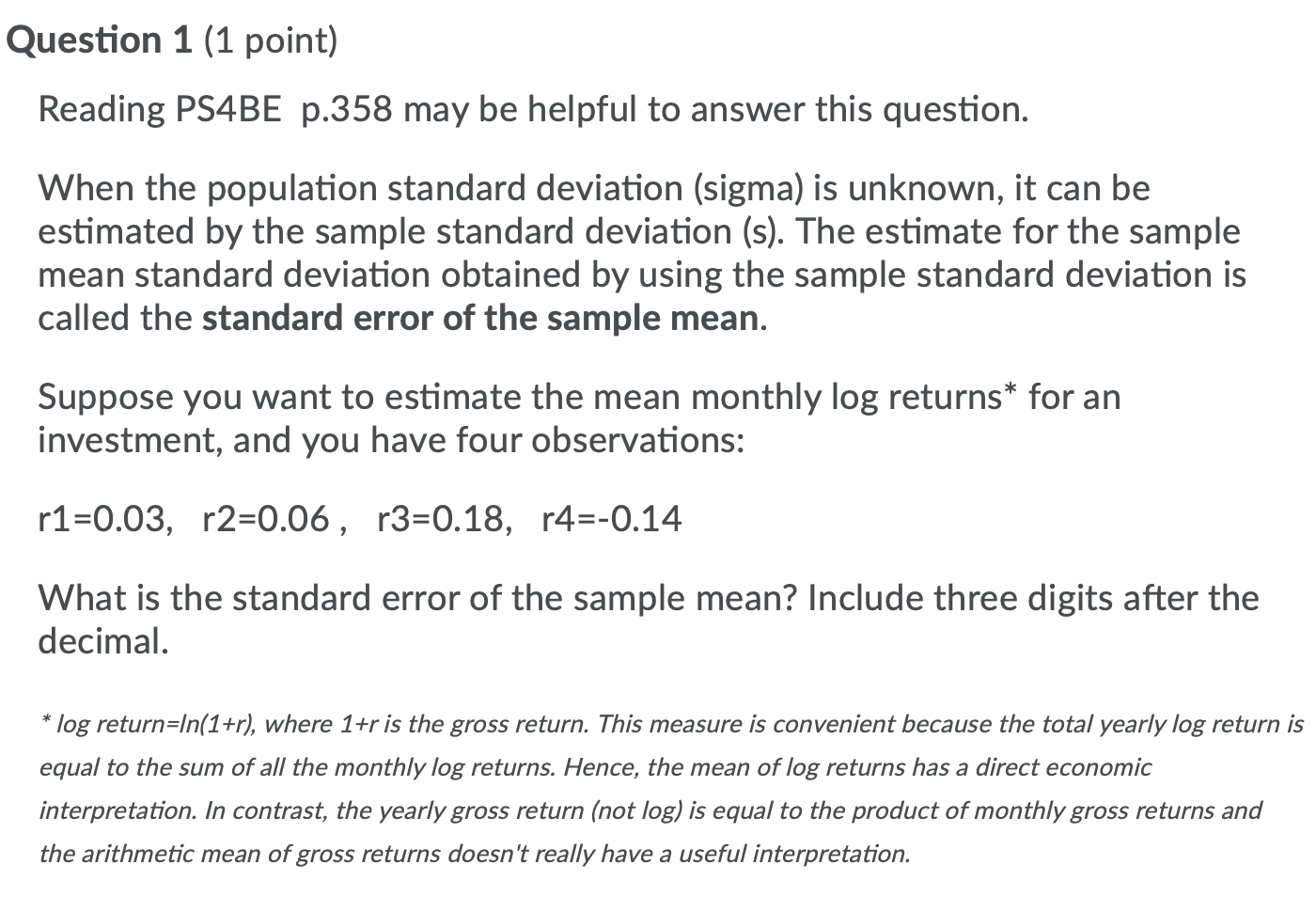 Question 1 1 Point Reading Ps4be P 358 May Be Chegg Com