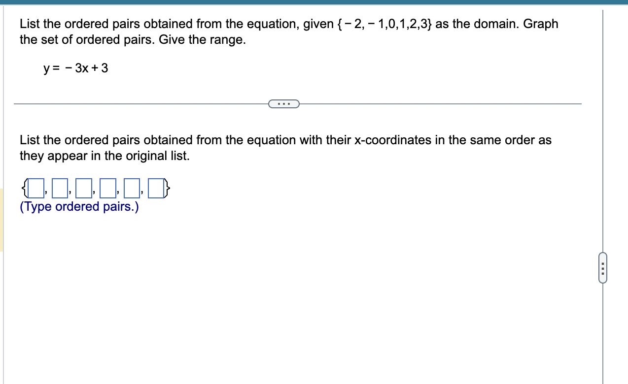 Solved List The Ordered Pairs Obtained From The Equation Chegg Com   PhpUfT9p6