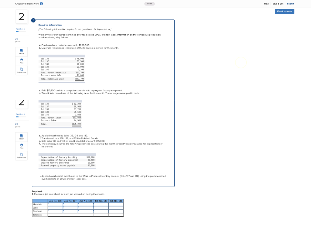 Solved Chapter 15 Homework Swed Help Save & Exit Submit | Chegg.com