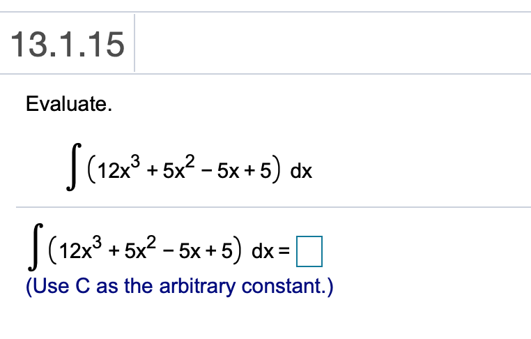 solved-13-1-15-evaluate-12x3-5x2-5x-5-dx-12x2-5x2-chegg