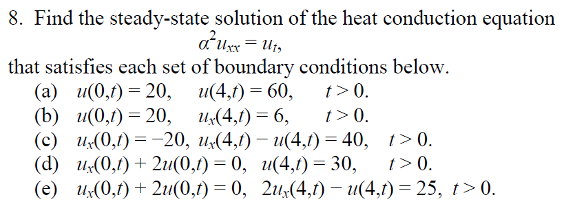 Solved 8 Find The Steady State Solution Of The Heat Cond Chegg Com