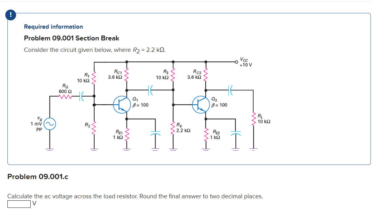 Solved ! Required Information Problem 09.001 Section Break | Chegg.com