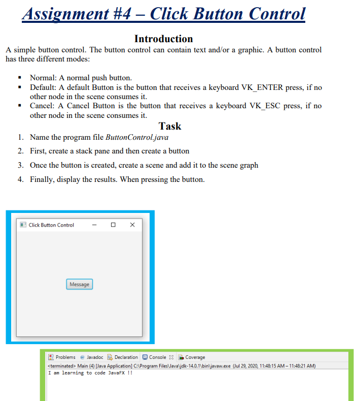 Solved Assignment 4 Click Button Control Introduction A