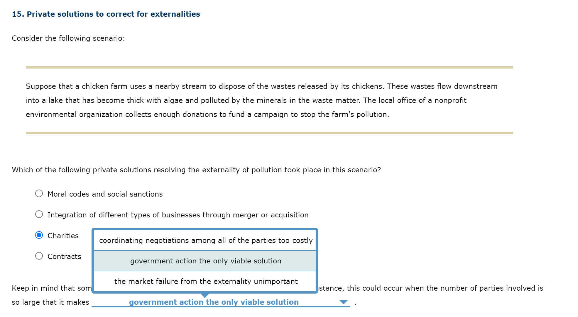 Solved 15. Private solutions to correct for externalities | Chegg.com