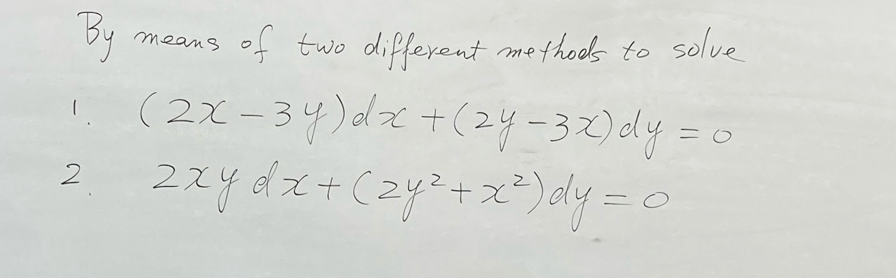 Solved Solve the following Equations two ways using two of | Chegg.com
