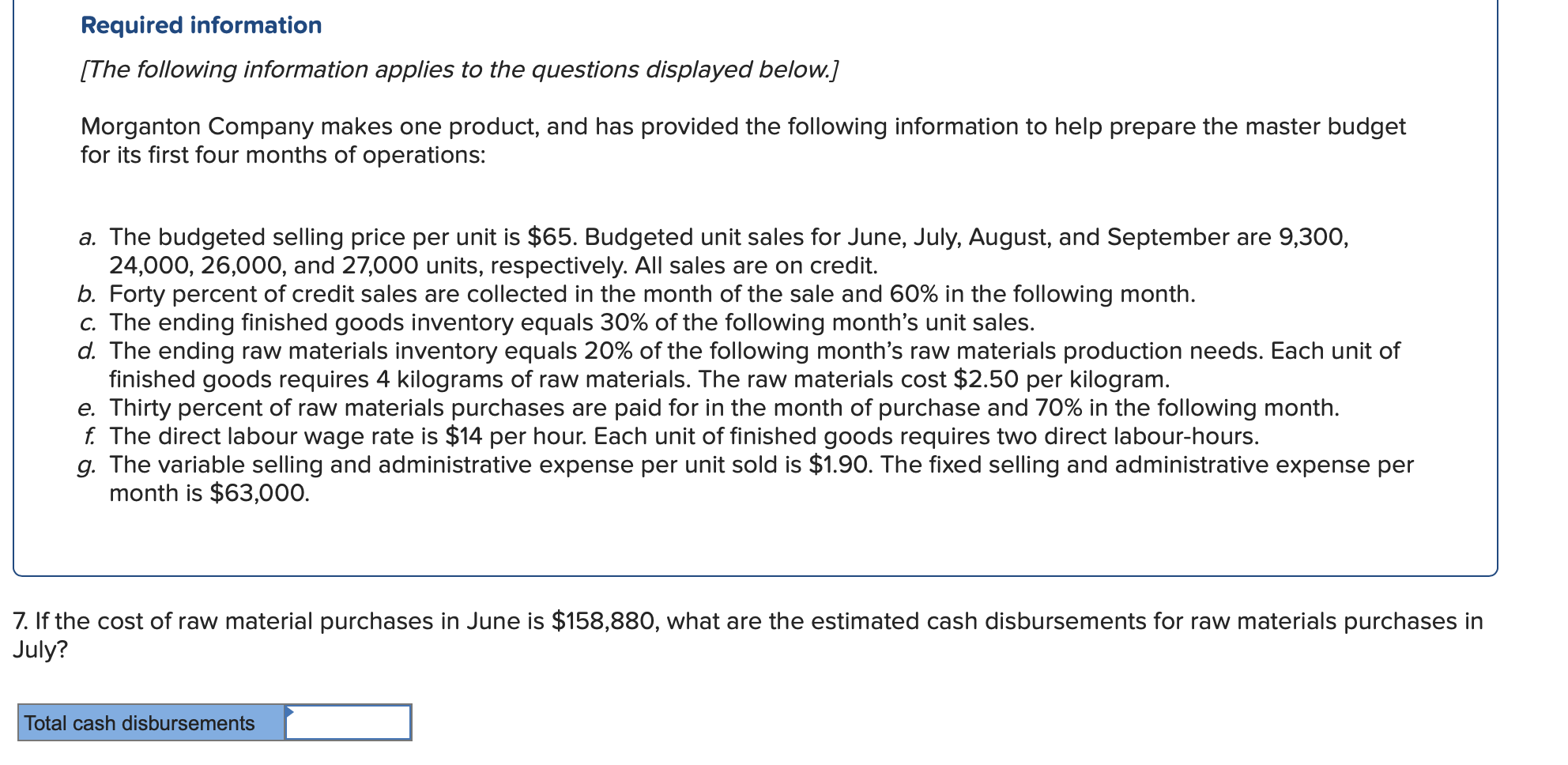 Solved Required information [The following information