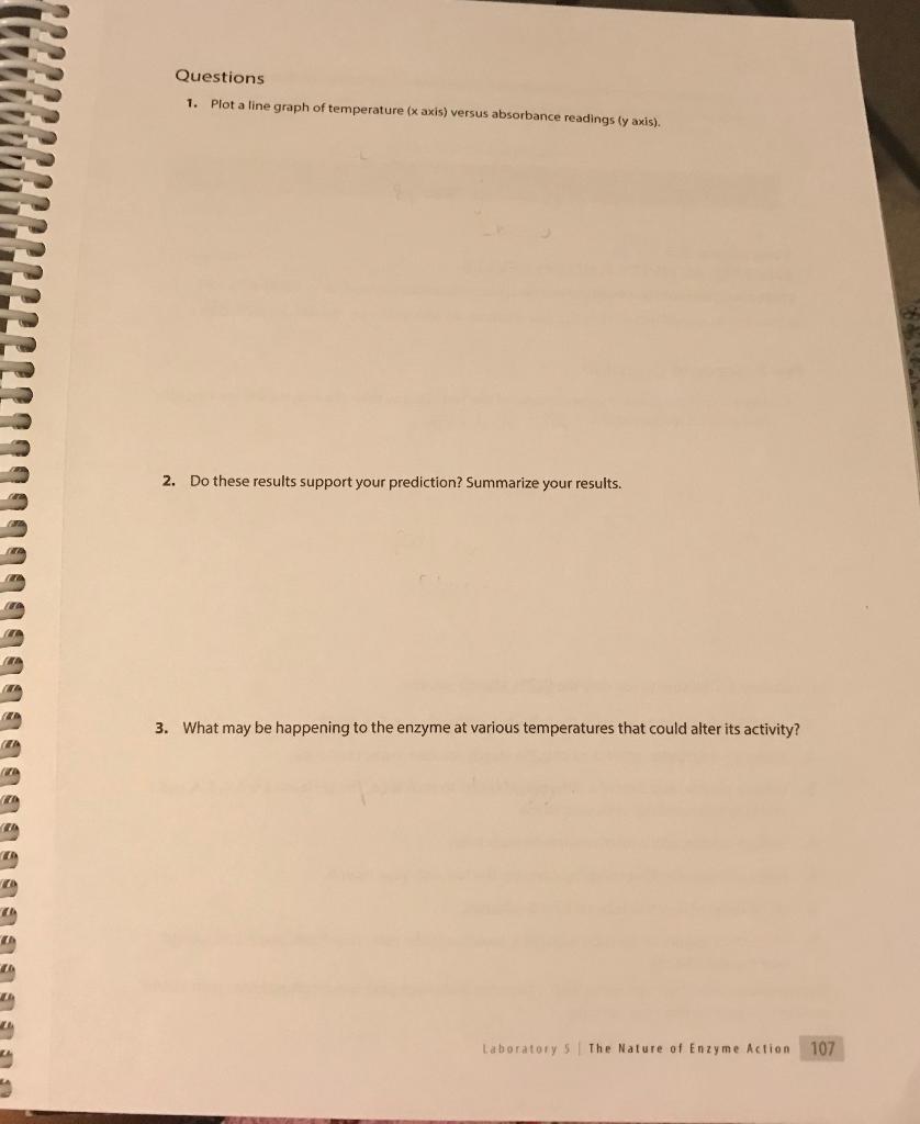Solved DO THE FOLLOWING FOR ONE TEMPERATURE AT A TIME 10. | Chegg.com
