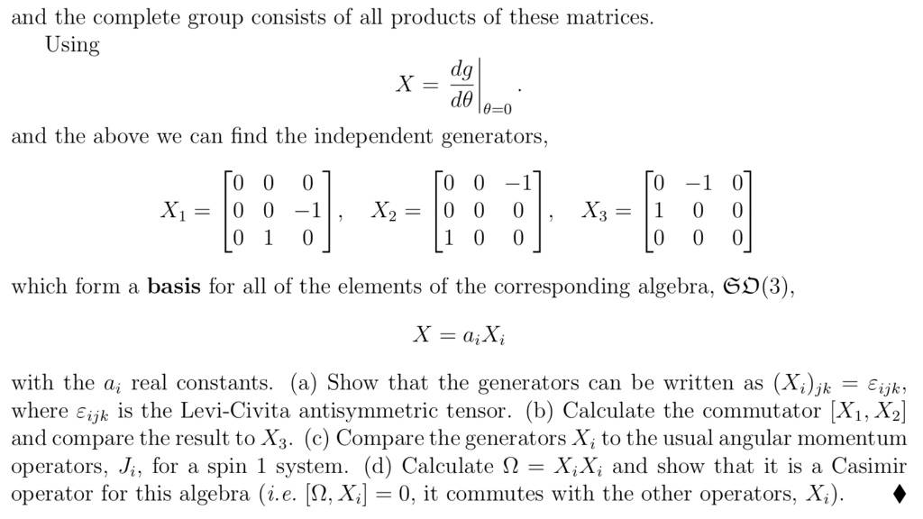Solved Problem 5.3 The Generators of SO(3) The group SO(3)